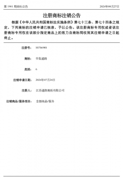 第55756985號_“華集通路”注銷公告及無效宣告